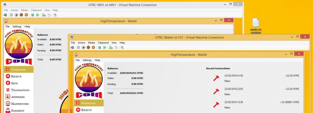 HTRC Master Node Hot and Cold Wallets